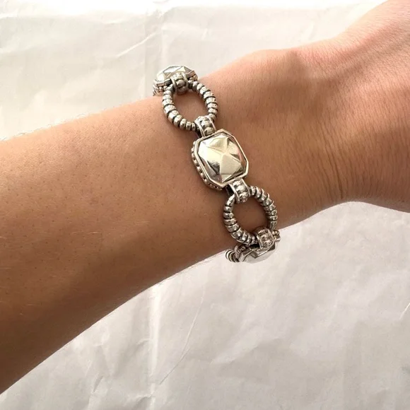 LAGOS Sterling Silver Rocks Station Link Bracelet - Picture 10 of 11